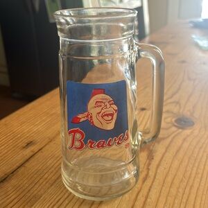 Atlanta Braves glass beer mug